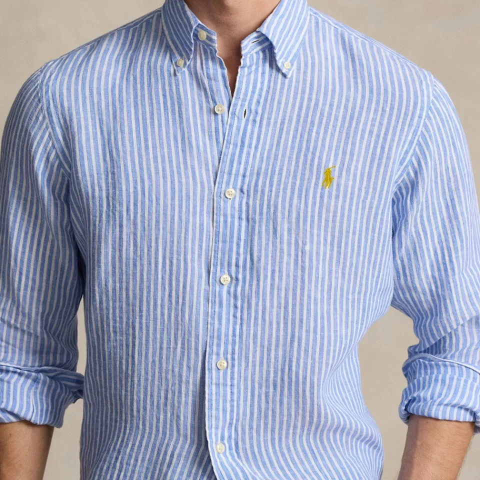 Shirts|Shirts|Polo Ralph Lauren Custom-Fit Striped Linen Shirt - S