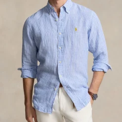 Shirts|Shirts|Polo Ralph Lauren Custom-Fit Striped Linen Shirt - S