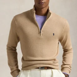 Knitwear|Polo Ralph Lauren Half Zip Cotton Knit Jumper - S