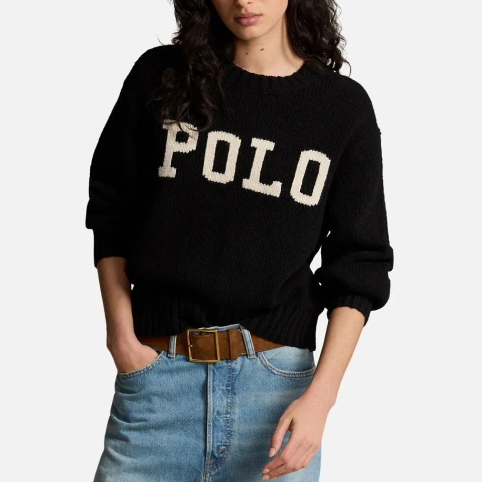 Knitwear|Loungewear|Dr. Martens Polo Ralph Lauren Logo-Intarsia Cotton Knit Jumper - L