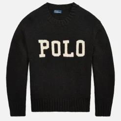 Knitwear|Loungewear|Dr. Martens Polo Ralph Lauren Logo-Intarsia Cotton Knit Jumper - L