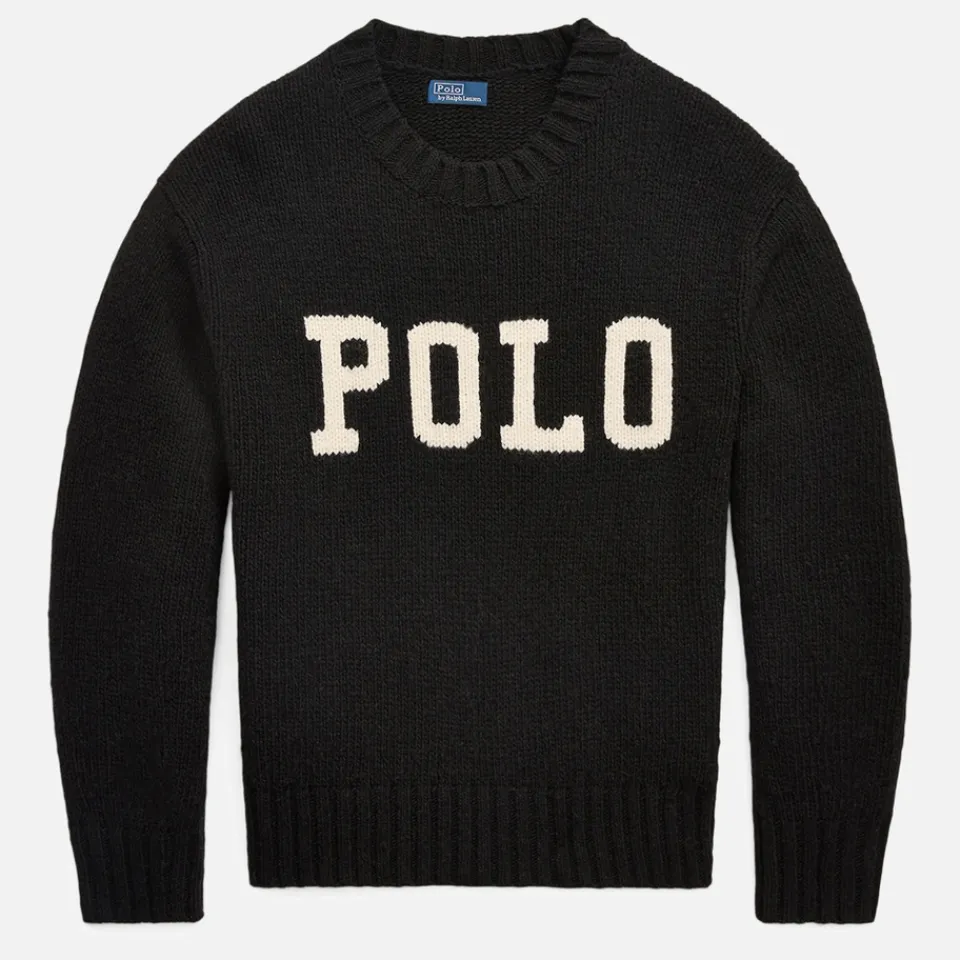 Knitwear|Loungewear|Dr. Martens Polo Ralph Lauren Logo-Intarsia Cotton Knit Jumper - L