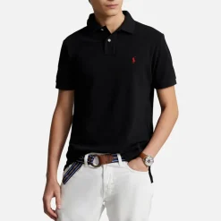 Polo Shirts|Polo Ralph Lauren Men's Custom Slim Fit Mesh Polo Shirt - Polo Black - S