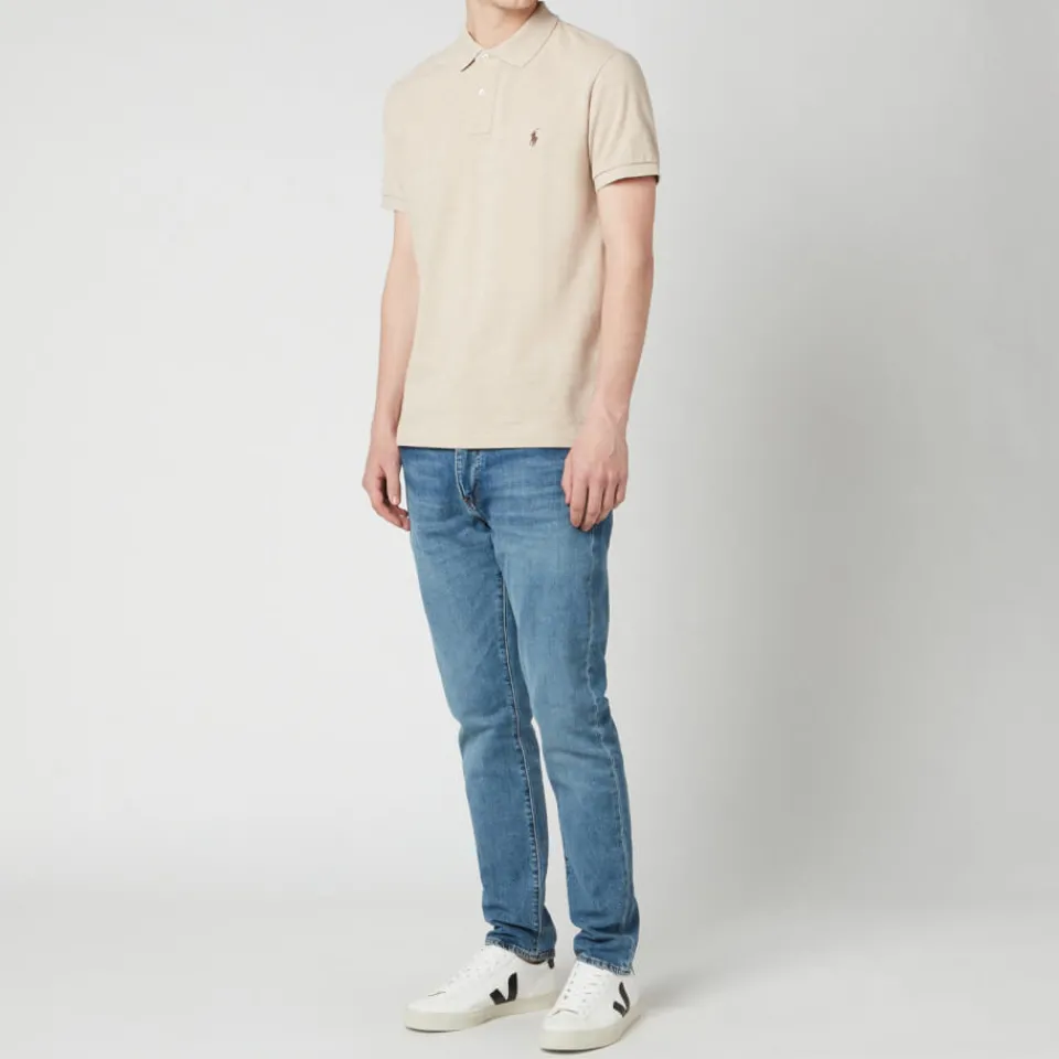 Polo Shirts|Polo Ralph Lauren Men's Custom Slim Fit Mesh Polo Shirt - Expedition Dune Heather - XL