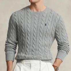 Knitwear|Dr. Martens Polo Ralph Lauren Men's Driver Cotton Jumper - Fawn Grey - L