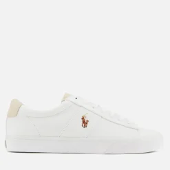 Trainers|Vans Polo Ralph Lauren Men's Sayer Canvas Low Top Trainers - White - UK 7