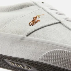 Trainers|Vans Polo Ralph Lauren Men's Sayer Canvas Low Top Trainers - White - UK 7