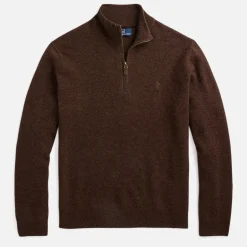 Knitwear|Polo Ralph Lauren Merino Wool Half-Zip Jumper - XL