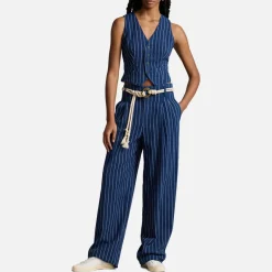 Trousers|Co-Ord Sets|Polo Ralph Lauren Pinstripe Twill Trousers - UK 6