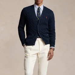 Cardigans|Knitwear|Dr. Martens Polo Ralph Lauren Roving Cable-Knit Cotton Cardigan - S