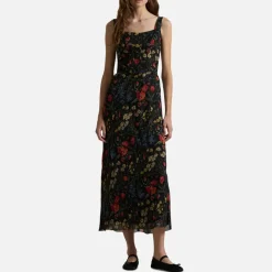 Dresses|Dresses|De La Vali Polo Ralph Lauren Sleeveless Floral-Print Chiffon Dress - UK 8
