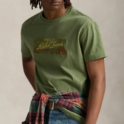T-Shirts|T-Shirts|Polo Ralph Lauren Summer Embroidered Cotton-Jersey T-Shirt - L