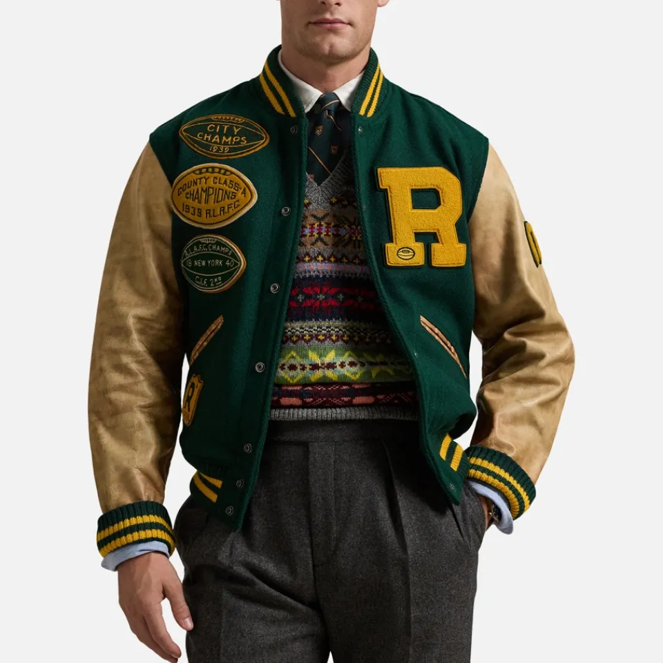 Jackets|Coats|Dr. Martens Polo Ralph Lauren Wool-Blend Varsity Jacket - L