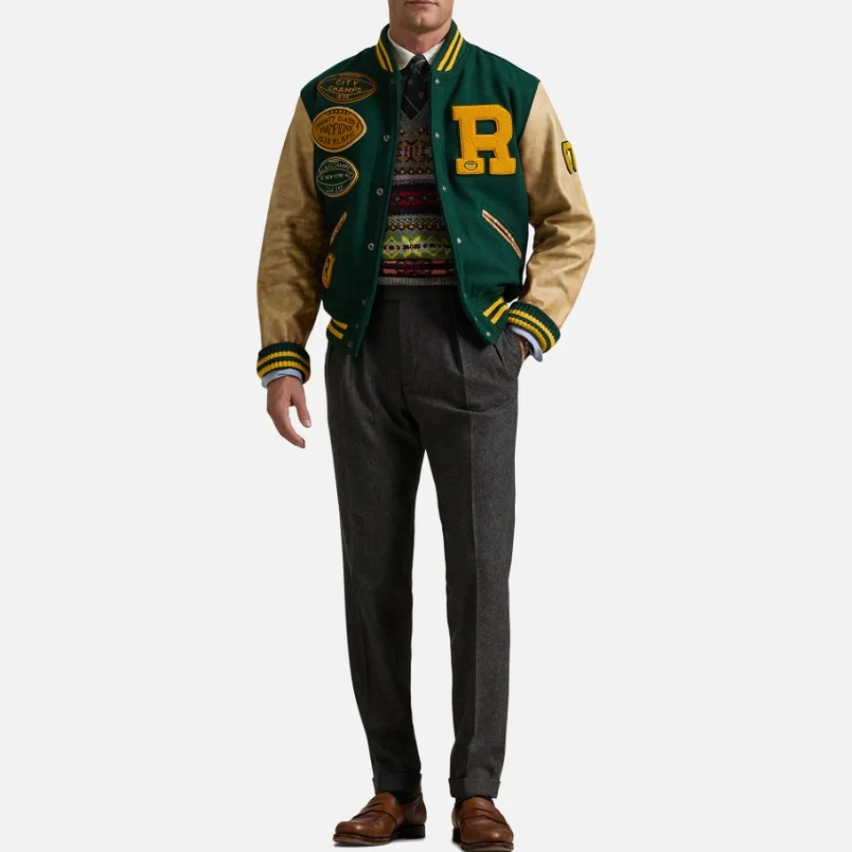 Jackets|Coats|Dr. Martens Polo Ralph Lauren Wool-Blend Varsity Jacket - L