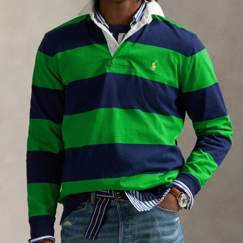 T-Shirts|T-Shirts|Polo Ralph Lauren Yarn-Dyed Cotton-Jersey Rugby Top - S