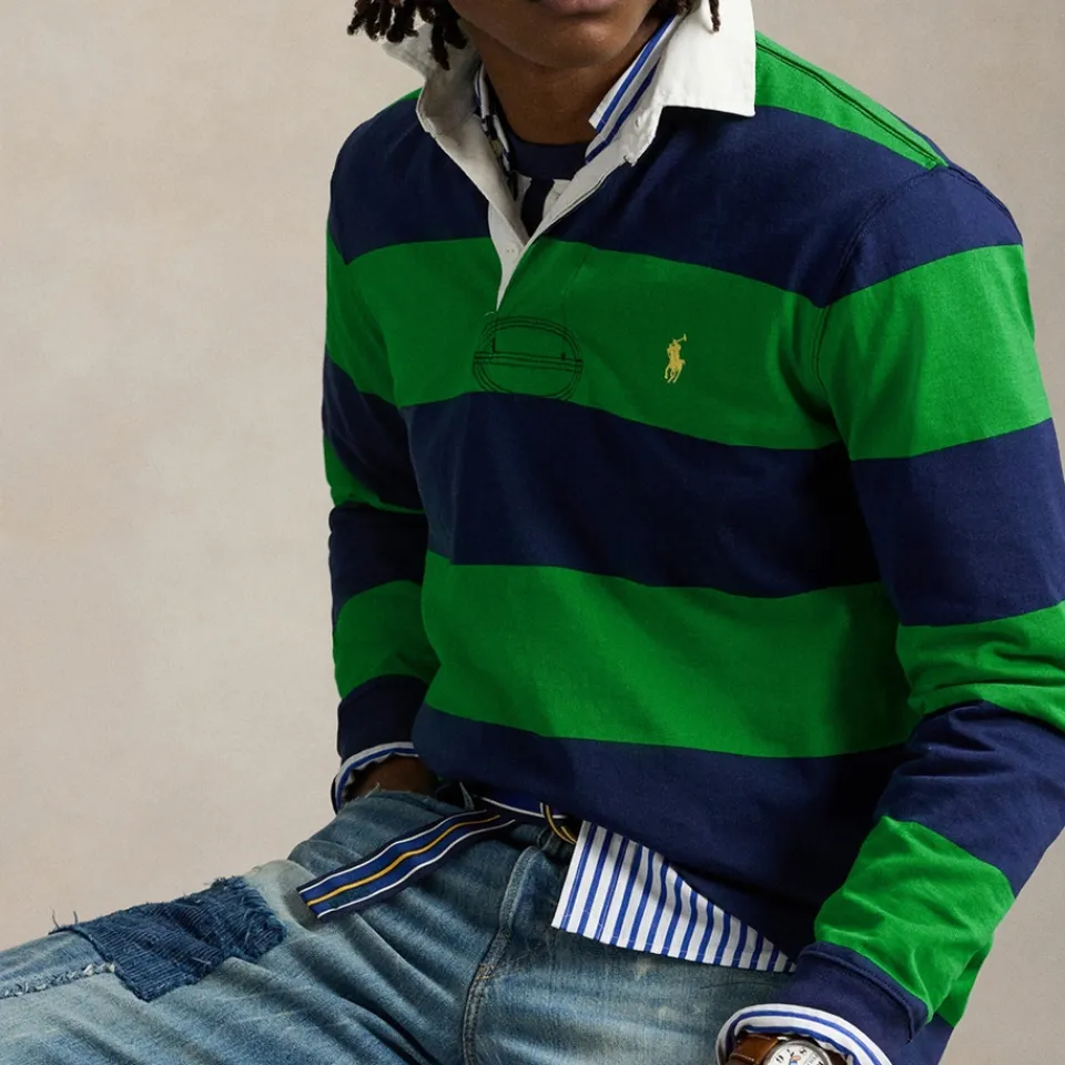 T-Shirts|T-Shirts|Polo Ralph Lauren Yarn-Dyed Cotton-Jersey Rugby Top - S