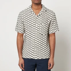 Shirts|Shirts|Fred Perry Portuguese Flannel Net Embroidered Cotton-Blend Shirt - S