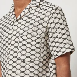 Shirts|Shirts|Fred Perry Portuguese Flannel Net Embroidered Cotton-Blend Shirt - S