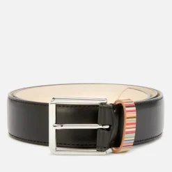 Belts|Polo Ralph Lauren PS Paul Smith Men's Stripe Keeper Belt - Black - W30
