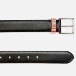 Belts|Polo Ralph Lauren PS Paul Smith Men's Stripe Keeper Belt - Black - W30