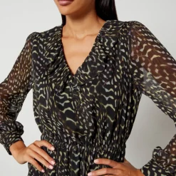 Dresses|Dresses|Kitri PS Paul Smith Printed Plissé-Chiffon Dress - UK 8