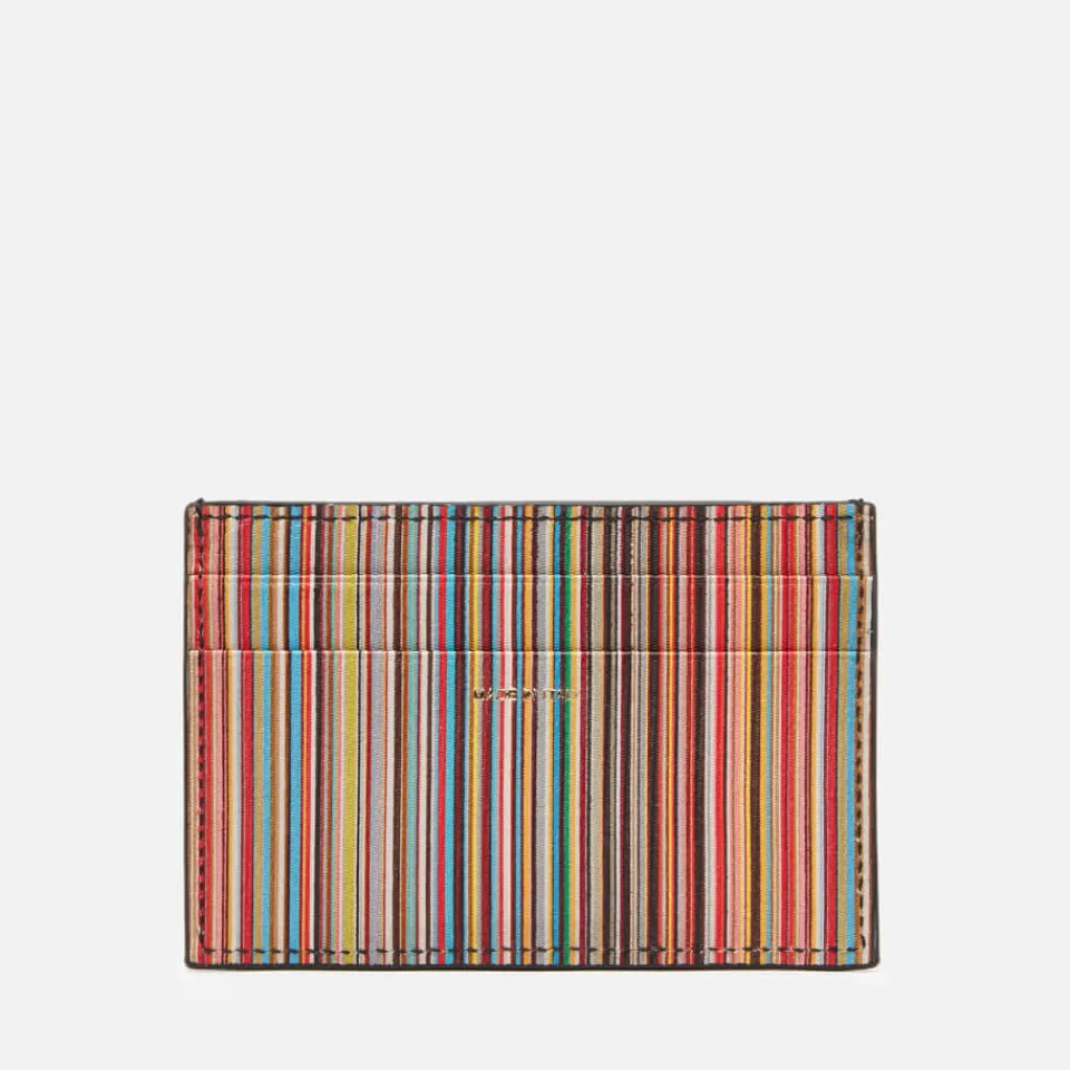 Wallets|PS Paul Smith Striped Leather Credit Card Case