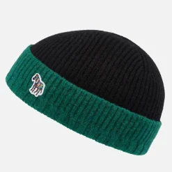 Hats|Dr. Martens PS Paul Smith Zebra Rib-Knit Wool Beanie