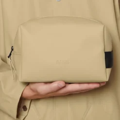 Bags|RAINS Logo Faux Leather Wash Bag