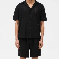Shirts|Shirts|Hunza G REPRESENT All Over Cotton-Crochet Open-Knit Shirt - S