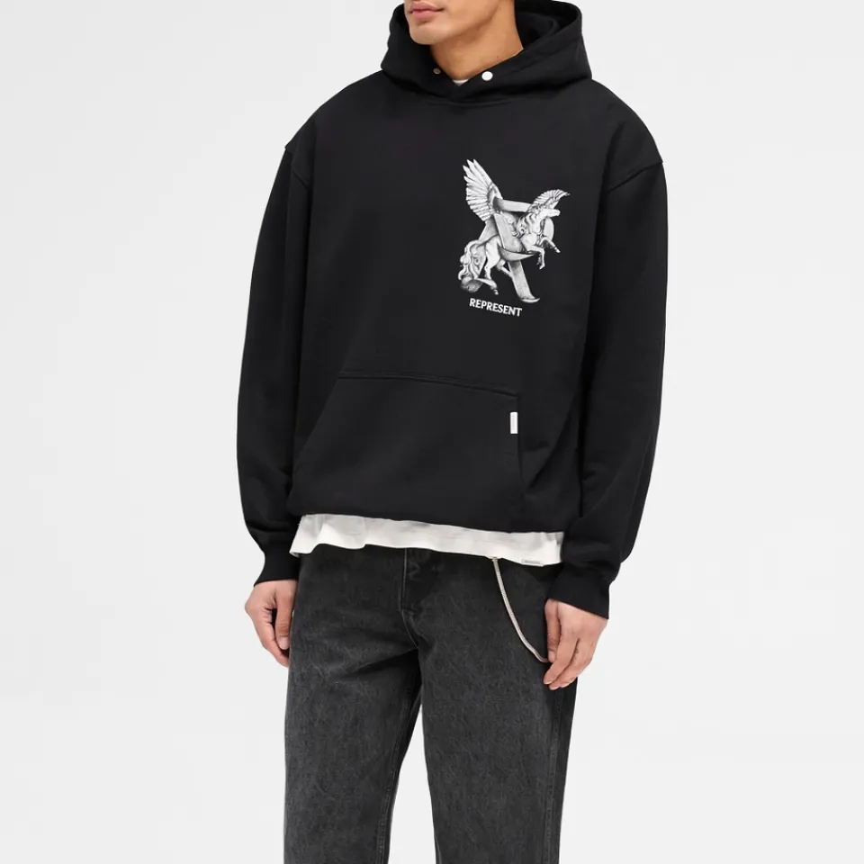Sweatshirts|REPRESENT Elegance In Motion Cotton-Jersey Hoodie - XS
