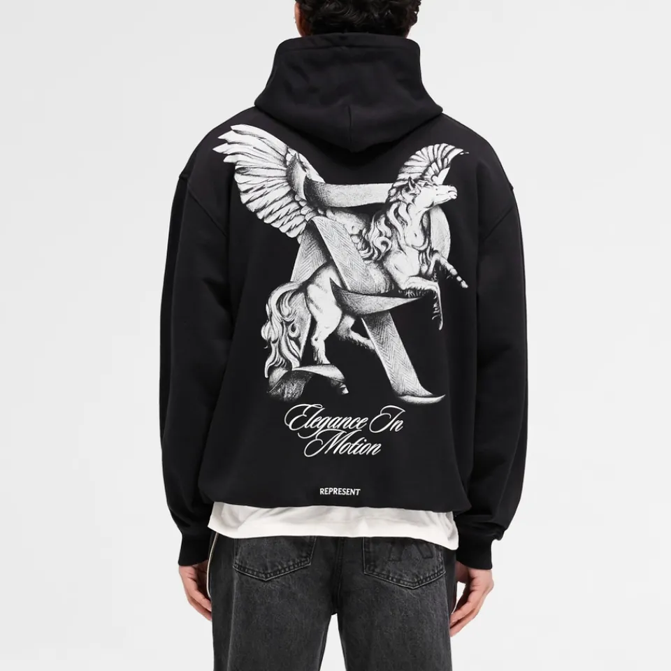 Sweatshirts|REPRESENT Elegance In Motion Cotton-Jersey Hoodie - XS