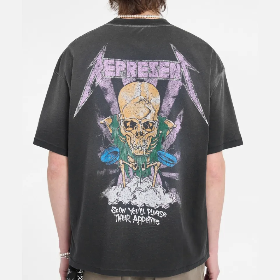 T-Shirts|T-Shirts|AMI REPRESENT x Metallica Justice Cotton-Blend Jersey T-Shirt - S