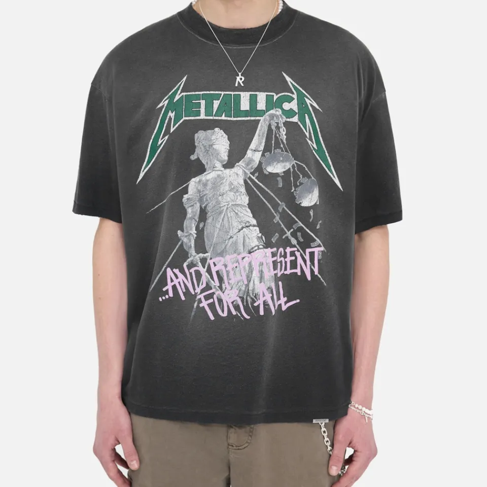 T-Shirts|T-Shirts|AMI REPRESENT x Metallica Justice Cotton-Blend Jersey T-Shirt - S