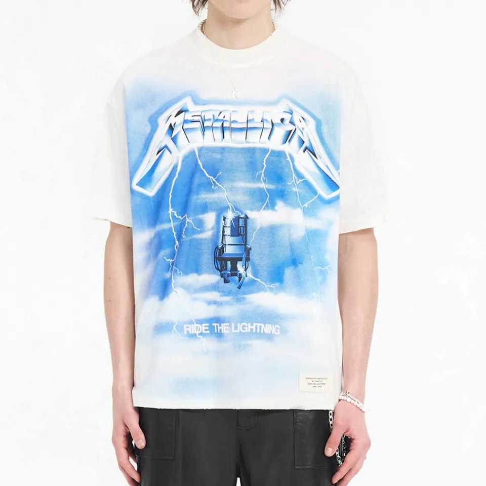 T-Shirts|T-Shirts|AMI REPRESENT x Metallica Ride The Lightning Cotton-Blend T-Shirt - S