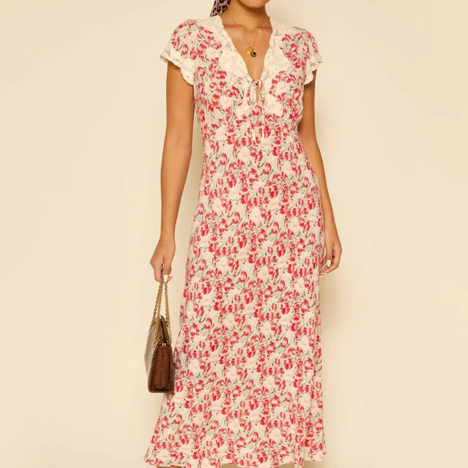 Dresses|Dresses|RIXO Amari Tulip Fields Floral-Print Crepe De Chine Dress - UK 12