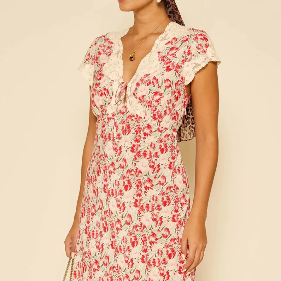 Dresses|Dresses|RIXO Amari Tulip Fields Floral-Print Crepe De Chine Dress - UK 12
