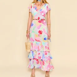 Dresses|Dresses|Anni Lu RIXO Amelle Floral-Print Crepe de Chine Dress - UK 6