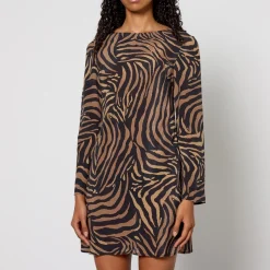 Dresses|Dresses|De La Vali RIXO Animal-Print Ridley Silk Dress - UK 6