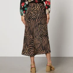 Skirts|Skirts|Dr. Martens RIXO Ardith Tiger-Print Silk Skirt - UK 10