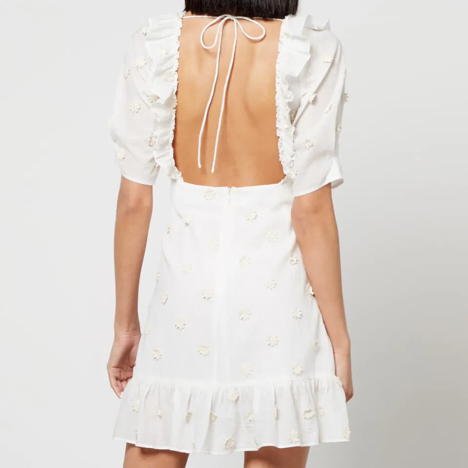 Dresses|Dresses|RIXO Camile Floral-Appliquéd Cotton-Gauze Mini Dress - UK 6