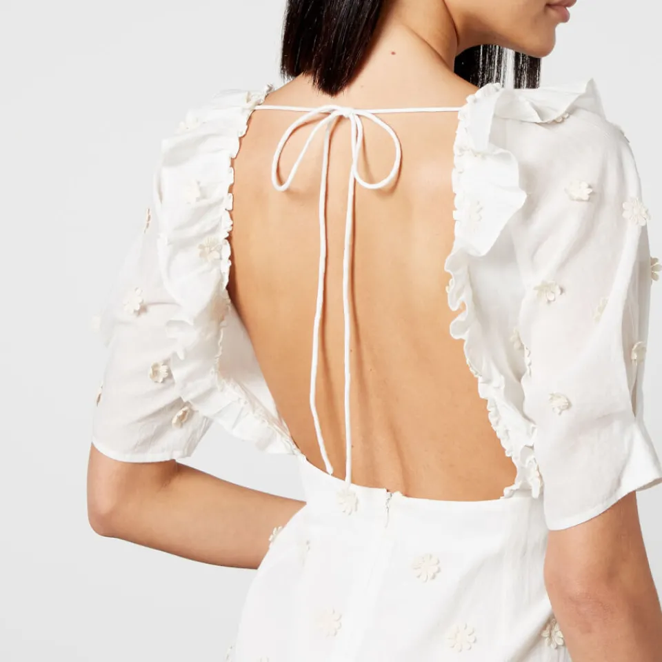 Dresses|Dresses|RIXO Camile Floral-Appliquéd Cotton-Gauze Mini Dress - UK 6