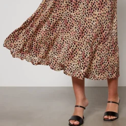 Dresses|Dresses|RIXO Cerise Leopard-Print Jersey Midi Dress - UK 8