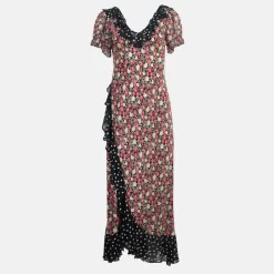 Dresses|Dresses|RIXO Clementina Floral-Print Chiffon Dress - UK 6