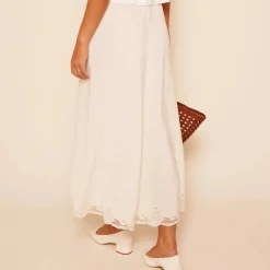 Skirts|Skirts|Birkenstock Rixo Crystal Linen-Blend Midi Skirt - UK 10