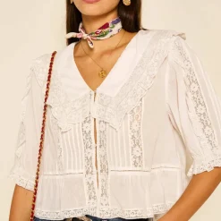 T-Shirts And Tops|Shirts And Blouses|Autry RIXO Ellery Cotton-Voile Top - UK 14