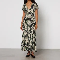 Dresses|Dresses|RIXO Evie Floral-Print Silk Midi Dress - UK 6