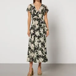 Dresses|Dresses|RIXO Evie Floral-Print Silk Midi Dress - UK 6