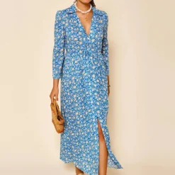 Dresses|Dresses|Ganni Rixo Franchi Floral-Print Cotton-Voile Dress - UK 6