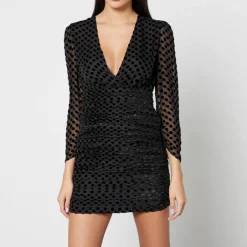 Dresses|Dresses|Ganni Rixo Golden Silk-Blend Devoré-Velvet Mini Dress - UK 6