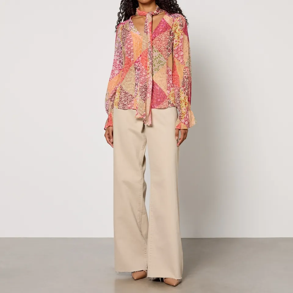 T-Shirts And Tops|Shirts And Blouses|RIXO Jovie Printed Georgette Blouse - UK 10